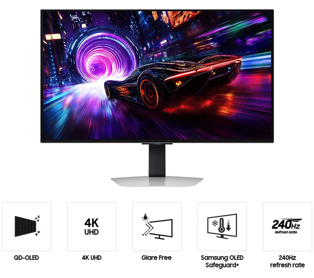 SAMSUNG Odyssey G8 LS32FG810SUXXU 4K Ultra HD 32" QD-OLED Gaming-Monitor - Silber