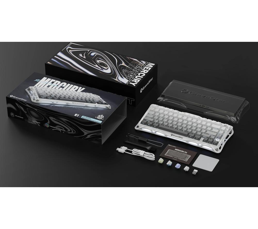 GRAVASTAR Mercury K1 Wireless Mechanical Gaming Keyboard - Gradient White