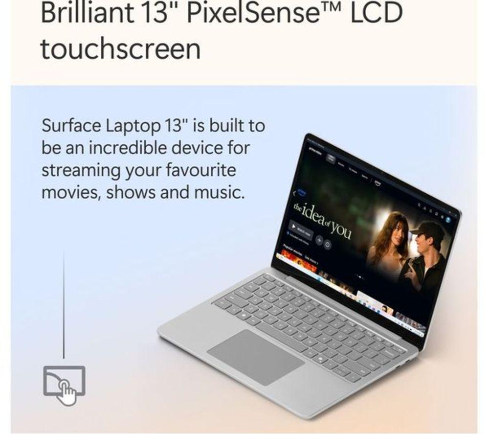 MICROSOFT Surface Laptop 13", Copilot+ PC - Snapdragon X Plus, 512 GB SSD, Platino