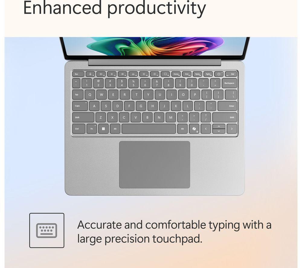 MICROSOFT Surface Laptop 13", Copilot+ PC - Snapdragon X Plus, 256 GB SSD, Platinum