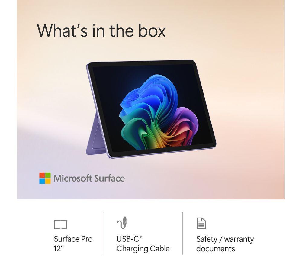 MICROSOFT Microsoft Surface Pro 12", Copilot+ PC - Snapdragon X Plus, 512 GB SSD, Violeta
