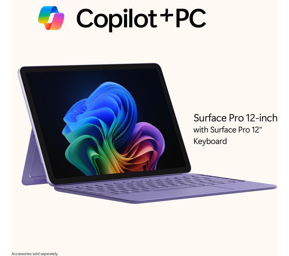 MICROSOFT Microsoft Surface Pro 12", Copilot+ PC - Snapdragon X Plus, 512 GB SSD, Violeta