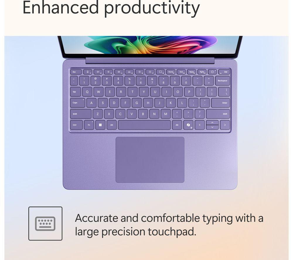 MICROSOFT Surface Laptop 13", Copilot+ PC - Snapdragon X Plus, 512 GB SSD, Purple