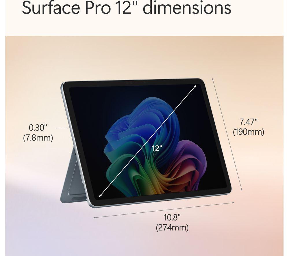 MICROSOFT Microsoft Surface Pro 12", Copilot+ PC - Snapdragon X Plus, 512 GB SSD, Ocean