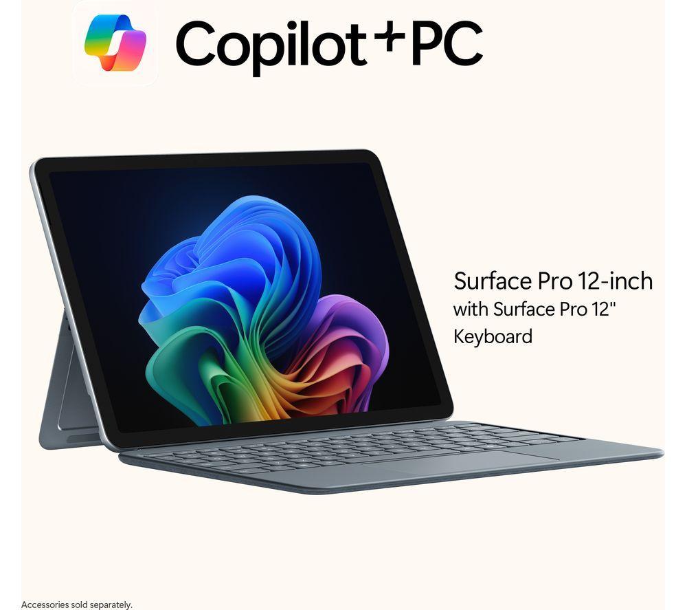 MICROSOFT Microsoft Surface Pro 12", Copilot+ PC - Snapdragon X Plus, 512 GB SSD, Ocean