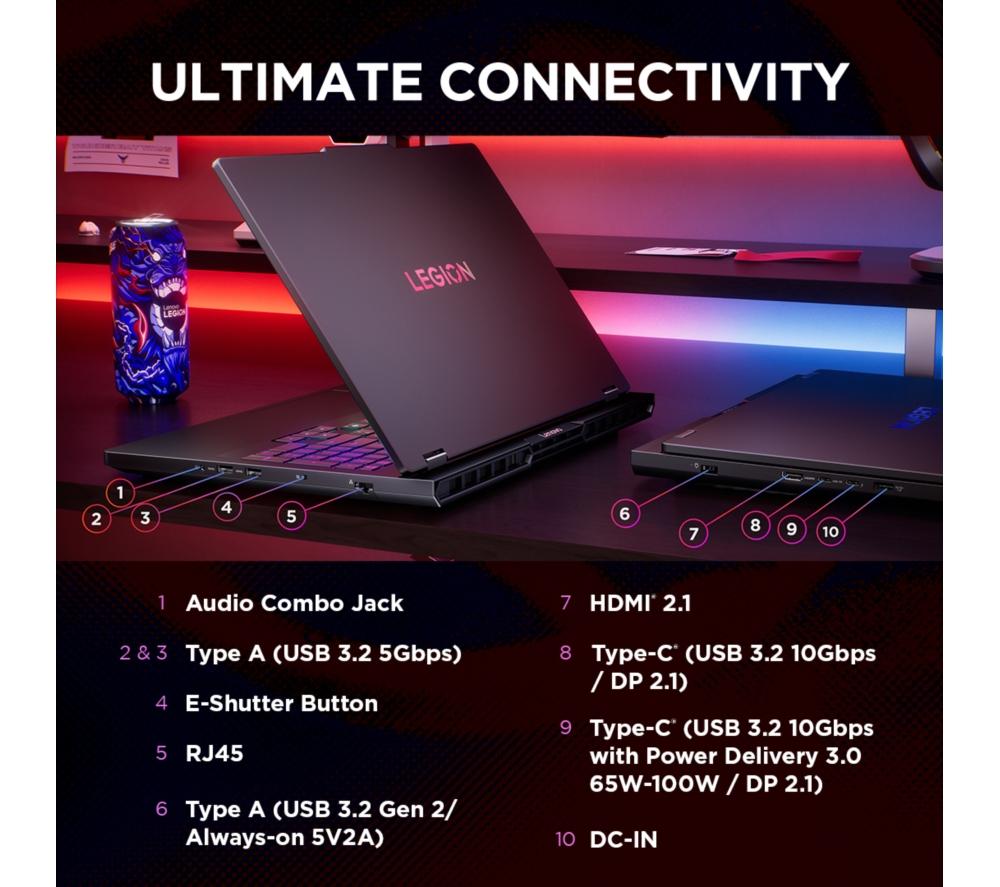 LENOVO Legion Pro 5 16" Gaming Laptop - AMD Ryzen 9, RTX 5070, 1 TB SSD