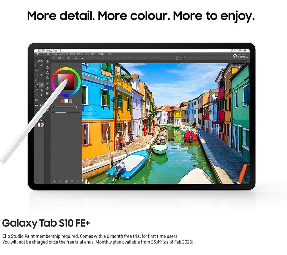 SAMSUNG Galaxy Tab S10 FE+ 13.1" Tablet - 256 GB, Silver