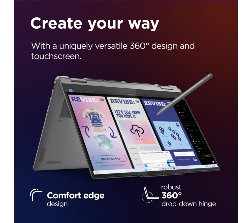 Portátil 2 en 1 LENOVO Yoga 7 de 14", Copilot+ PC - Intel® Core™ Ultra 5, SSD de 512 GB, Gris Luna