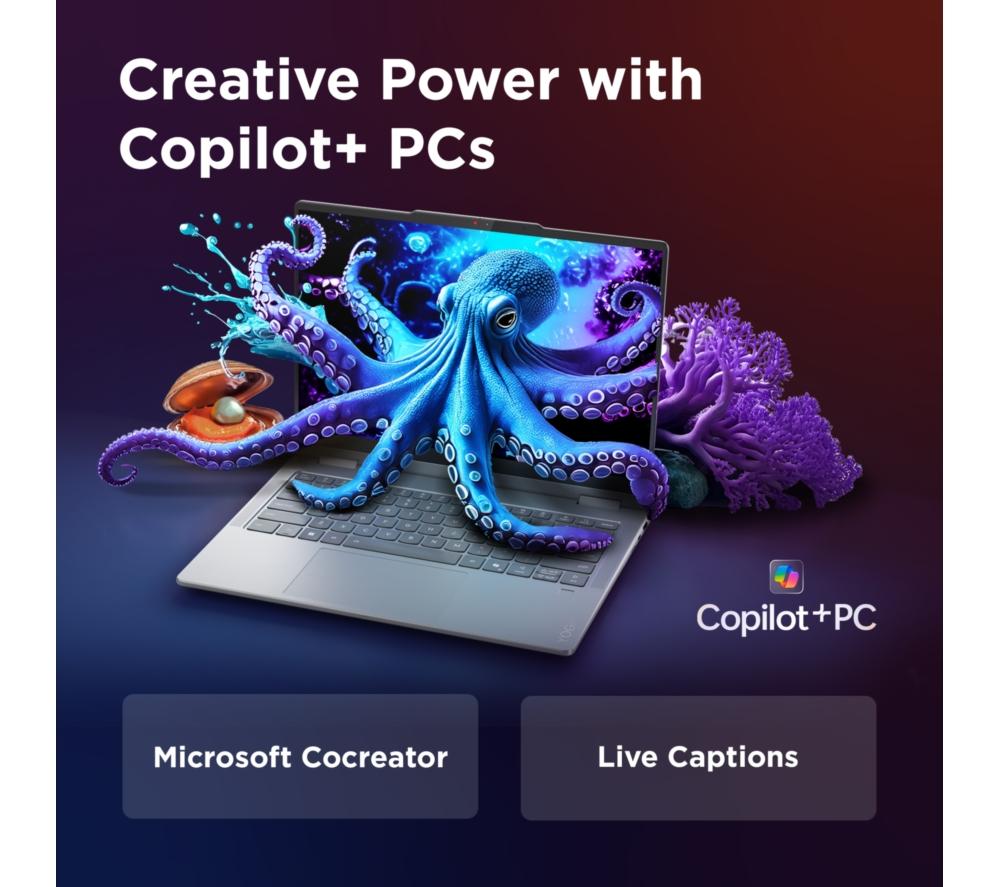 Portátil 2 en 1 LENOVO Yoga 7 de 14", Copilot+ PC - Intel® Core™ Ultra 5, SSD de 512 GB, Gris Luna