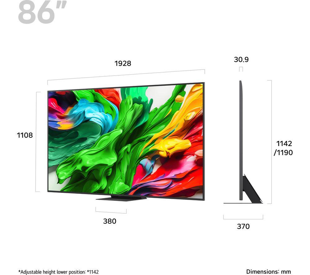 LG QNED86 86" QNED evo AI Mini LED 4K HDR Smart TV 2025 - 86QNED86A6A