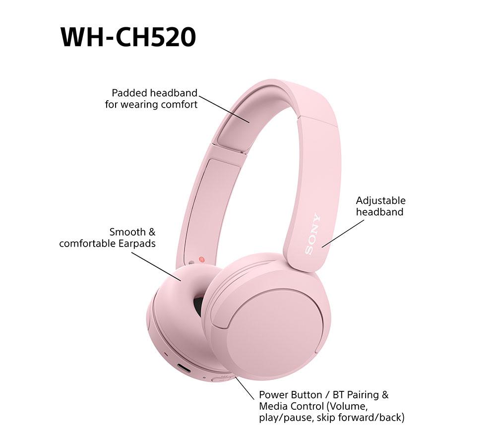 Auriculares inalámbricos Bluetooth SONY WH-CH520P - Rosa