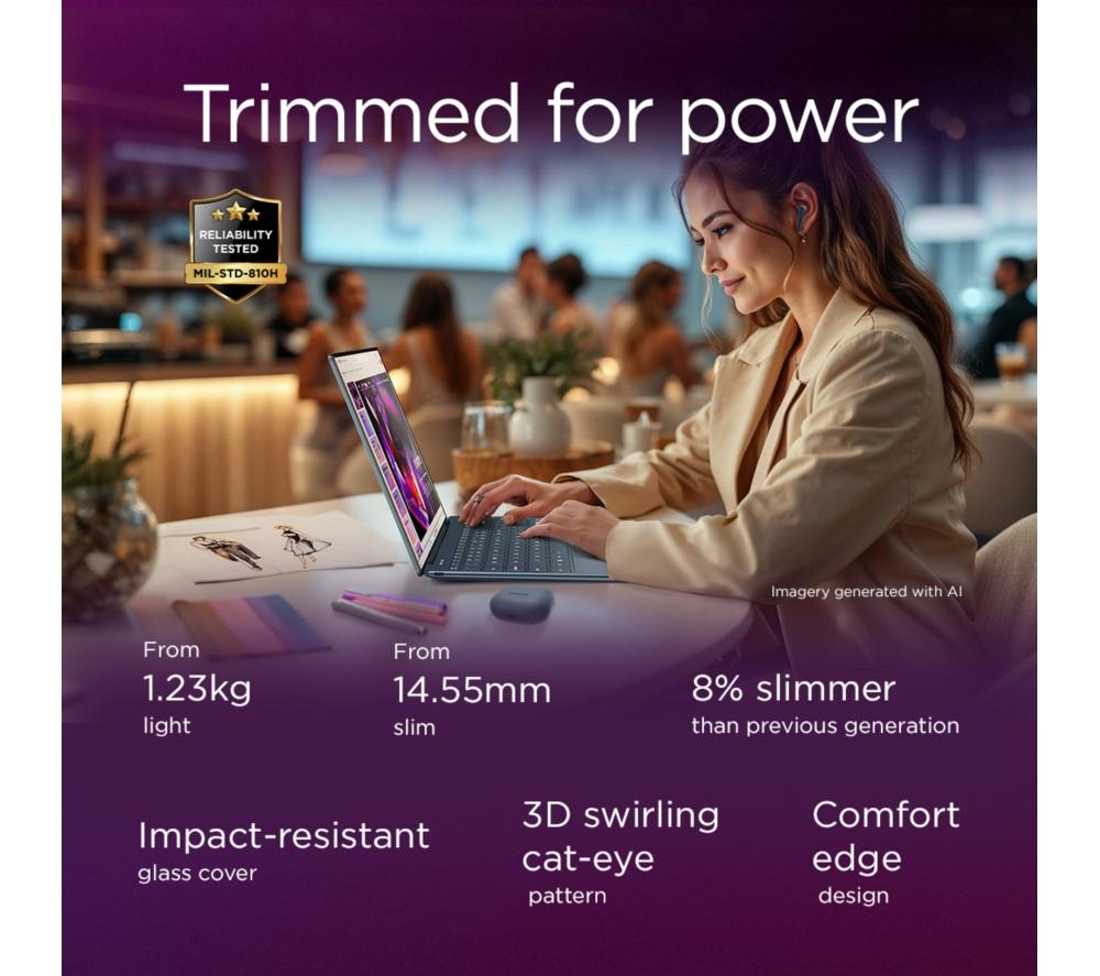 Portátil LENOVO Yoga Slim 9 de 14", PC Copilot+ - Intel® Core™ Ultra 7, SSD de 1 TB, Teal