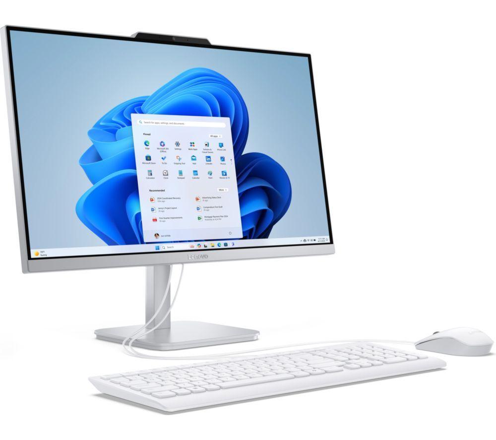 LENOVO A100 All-in-One PC de 23,8" - Intel® Core i3-N305, 512 GB SSD, Gris Nube
