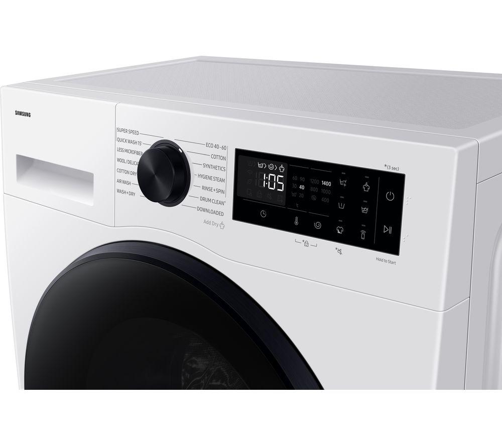 SAMSUNG Series 5 AI Energy Ecobubble WD90DG5G34BEEU WLAN-fähiger 9 kg Waschtrockner – Weiß