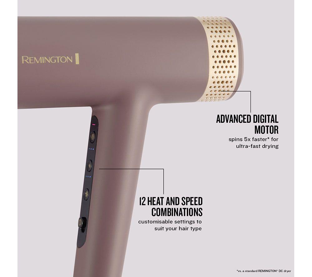 REMINGTON AIRvive Digital Hair Dryer - Mauve & Gold