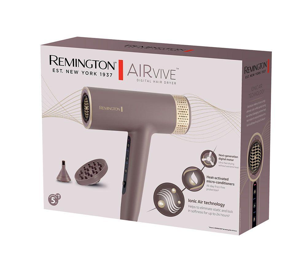 REMINGTON AIRvive Digital Hair Dryer - Mauve & Gold