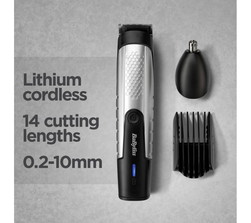 BABYLISS T812U Lithium Power Wet & Dry Beard Trimmer - Silver & Black