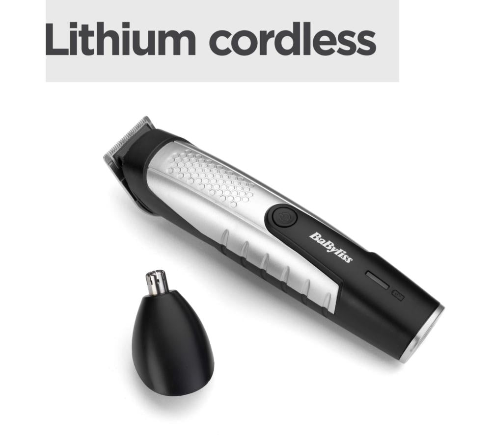 Recortadora de Barba BaByliss T812U Lithium Power Wet & Dry - Plata y Negro