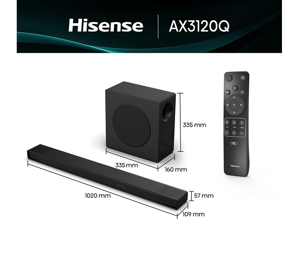 HISENSE AX3120Q 3.1.2 Wireless Sound Bar with Dolby Atmos & DTS Virtual:X