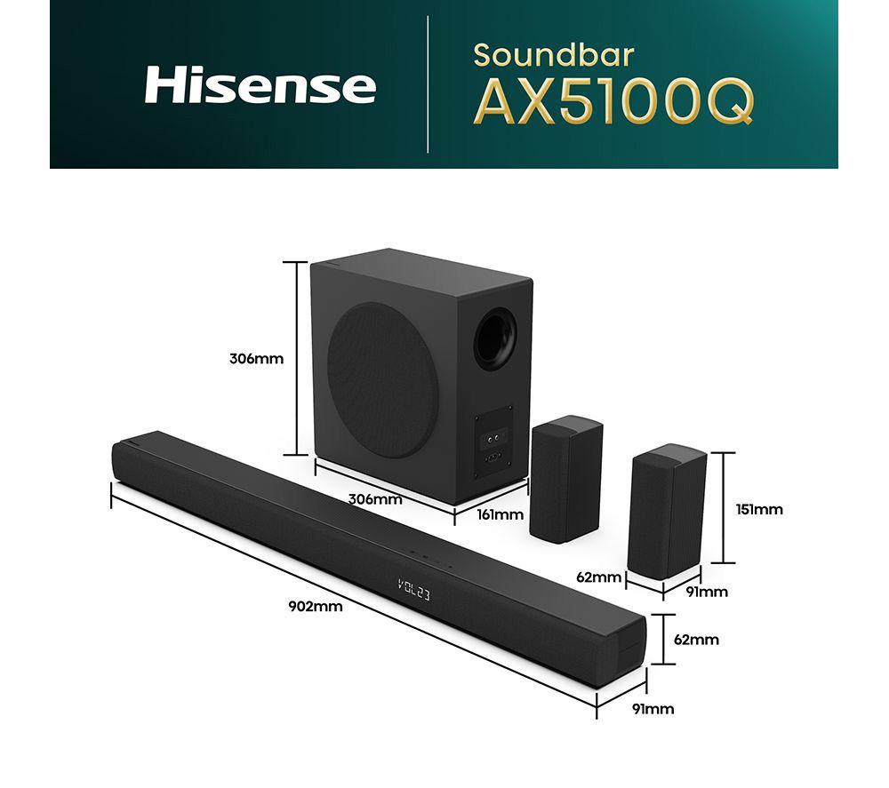 HISENSE AX5100Q 5.1 Wireless Sound Bar with Dolby Atmos