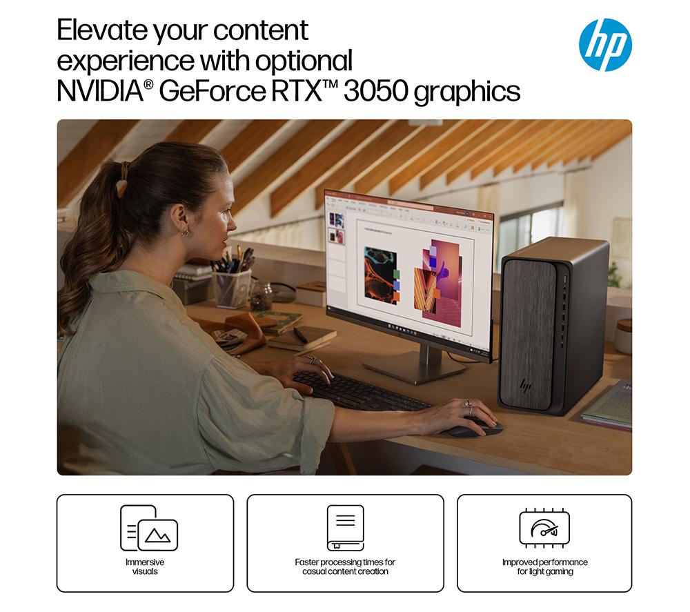 HP OmniDesk M02-0000na Desktop PC - AMD Ryzen 5, 512 GB SSD, Grey Wood