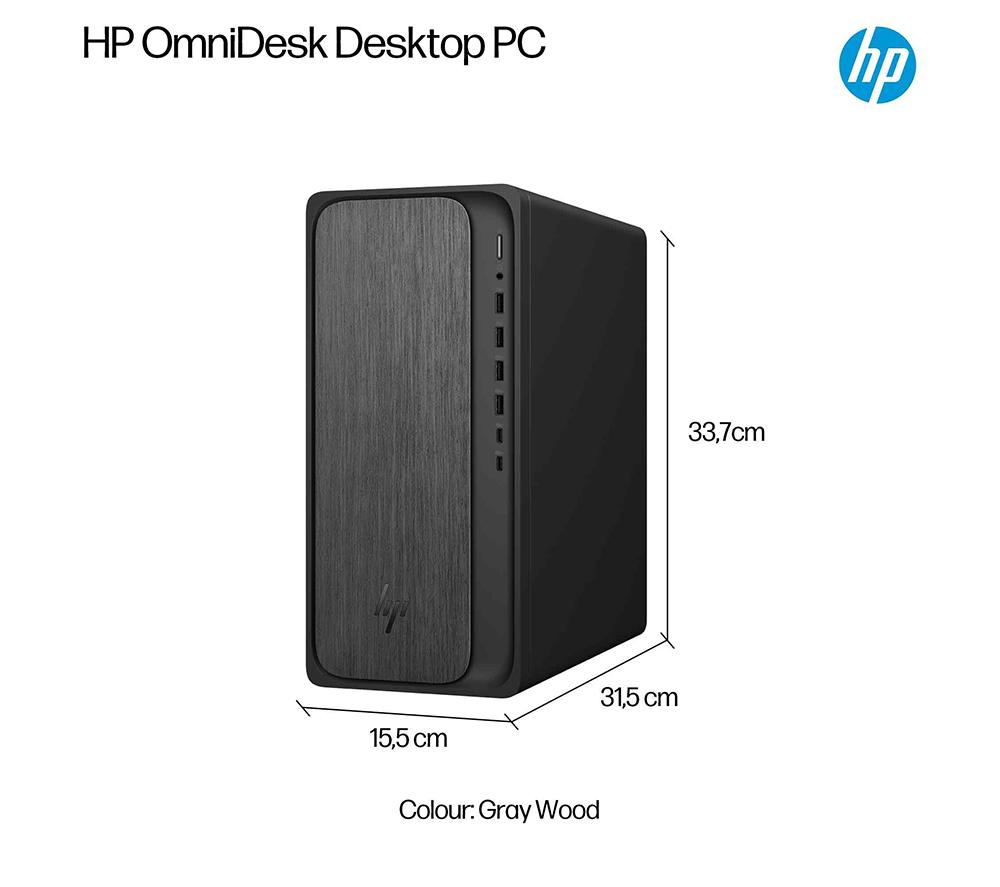 HP OmniDesk M02-0000na Desktop PC - AMD Ryzen 5, 512 GB SSD, Grey Wood