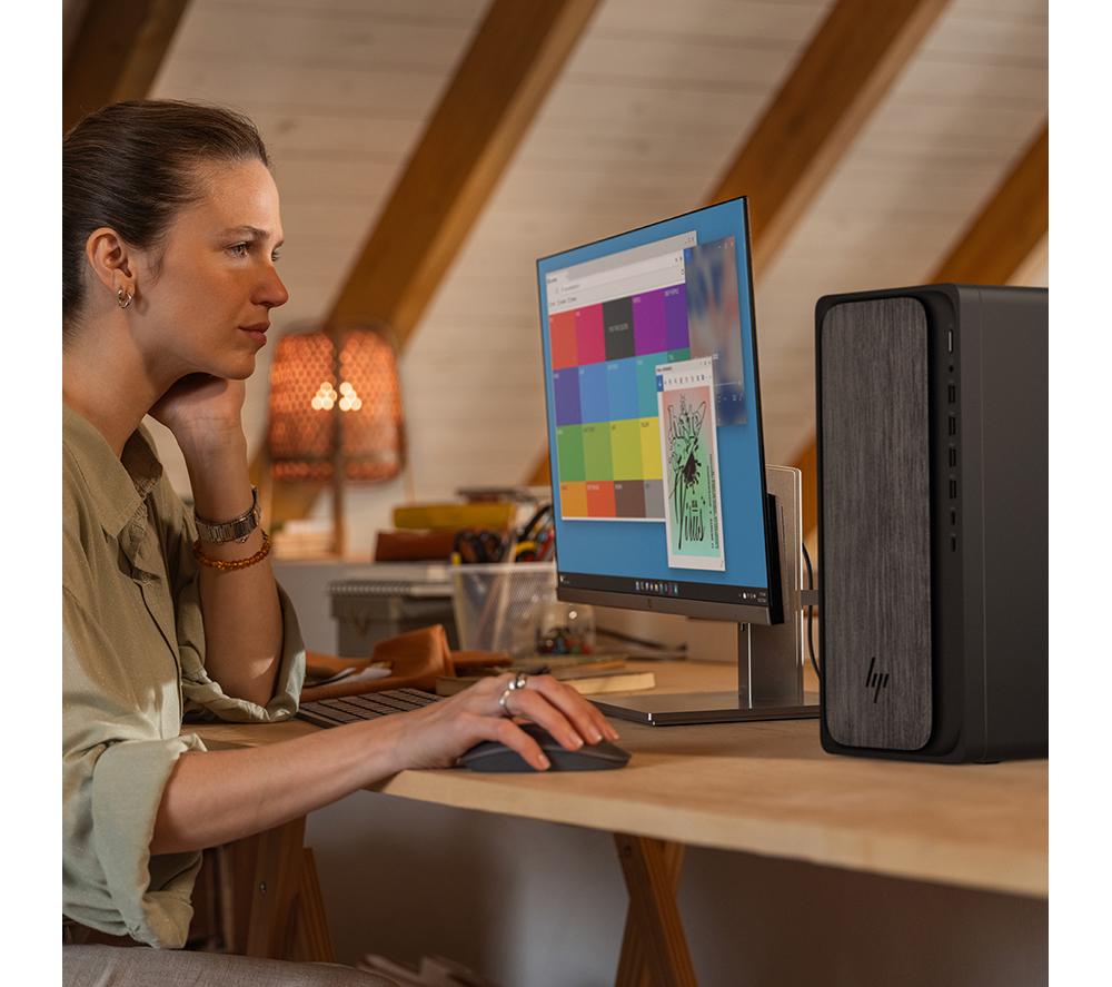 HP OmniDesk M02-0000na Desktop PC - AMD Ryzen 5, 512 GB SSD, Grey Wood