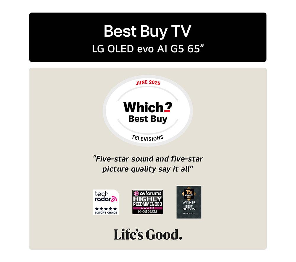 LG G5 65" OLED evo AI 4K HDR Smart TV 2025 (versión para montaje en pared) - OLED65G54LW
