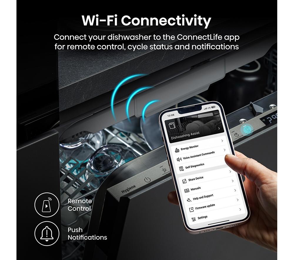 HISENSE HV673A60UK Vollintegrierter WiFi-fähiger Geschirrspüler in Standardgröße