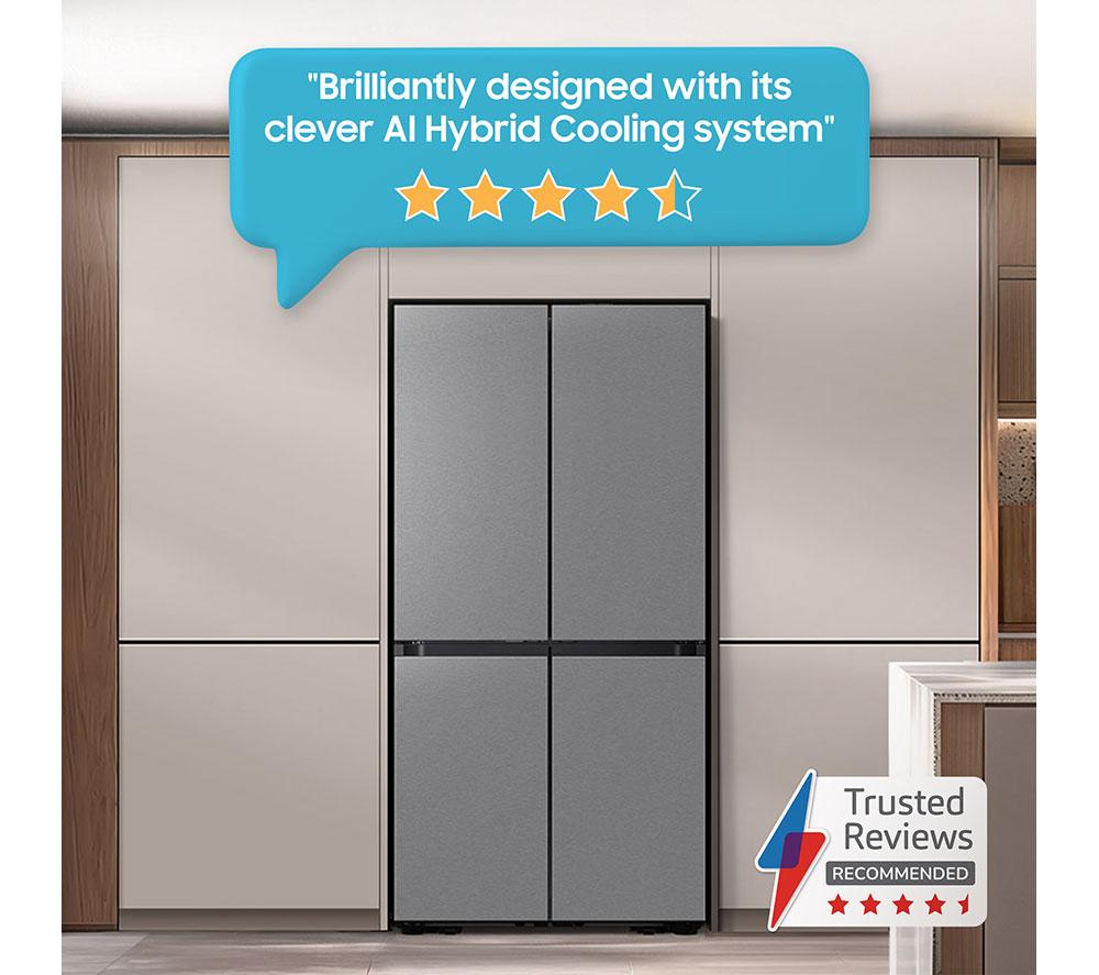 SAMSUNG Bespoke AI Series 8 SpaceMax RM70F67RDREU Frigorífico combi inteligente de 669 L - Acero inoxidable