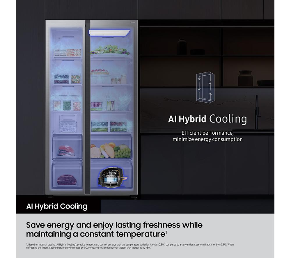 SAMSUNG Bespoke AI Series 8 SpaceMax RM70F67RDREU Frigorífico combi inteligente de 669 L - Acero inoxidable