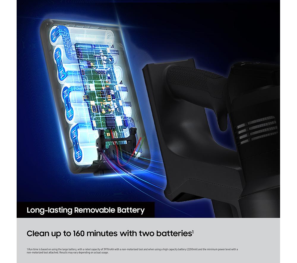 Aspiradora sin cable SAMSUNG Bespoke AI Jet Ultra Max con potencia de succión de 400W VS90F40DEK/EU y limpieza con IA - Negro Satinado