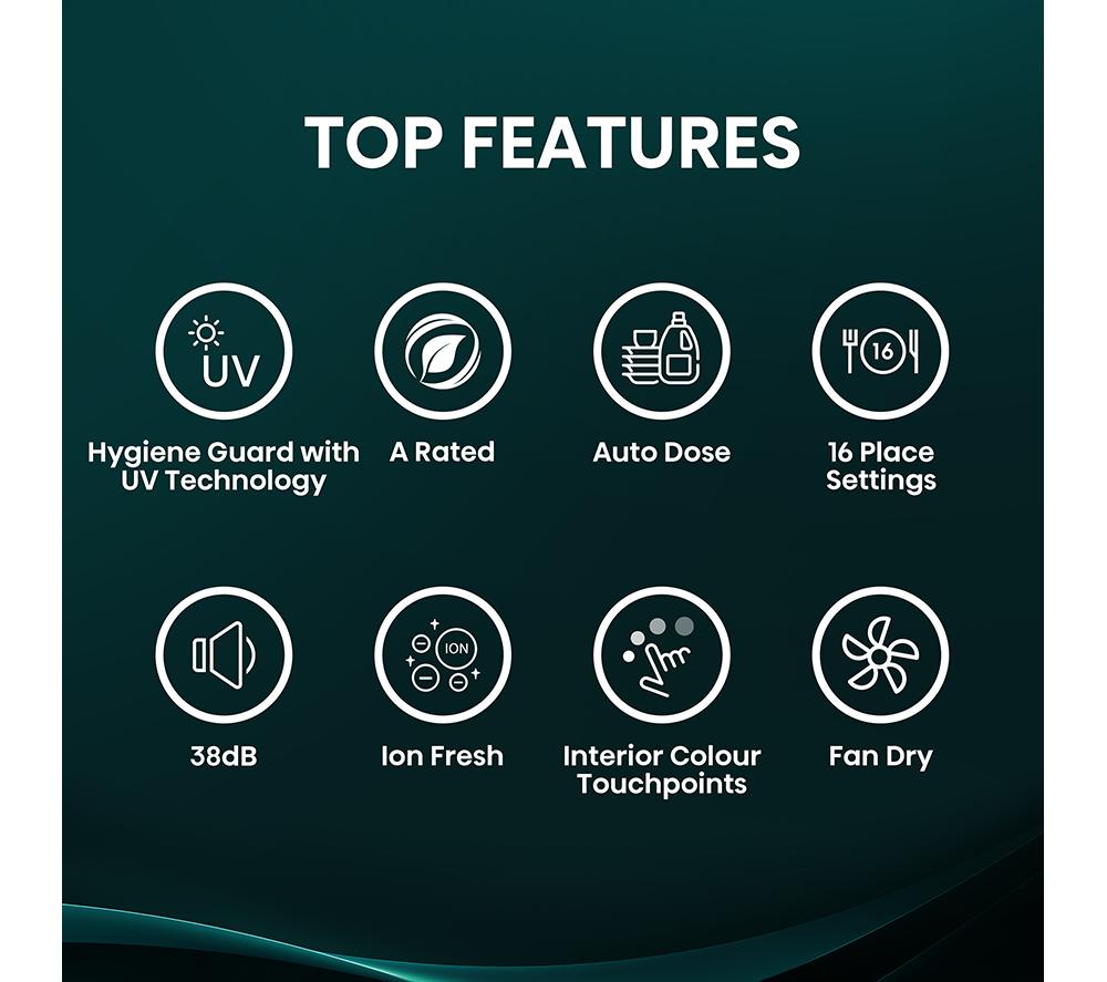 Lavavajillas totalmente integrado de tamaño completo Hisense UV Clean HV693A60UVADUK con WiFi