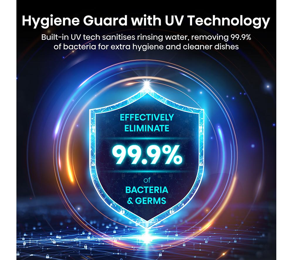 Lavavajillas totalmente integrado de tamaño completo Hisense UV Clean HV693A60UVADUK con WiFi