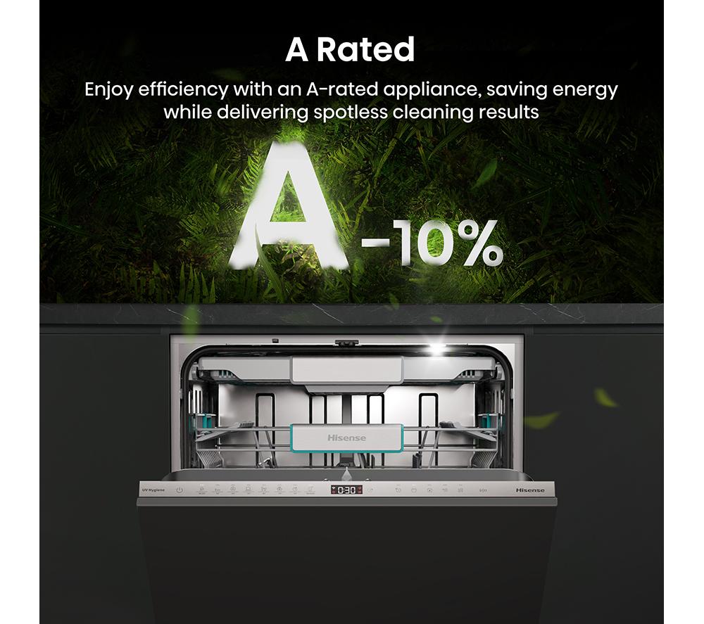 Lavavajillas totalmente integrado de tamaño completo Hisense UV Clean HV693A60UVADUK con WiFi