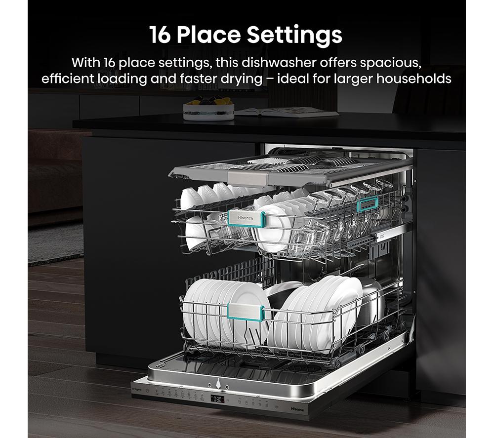 Lavavajillas totalmente integrado de tamaño completo Hisense UV Clean HV693A60UVADUK con WiFi
