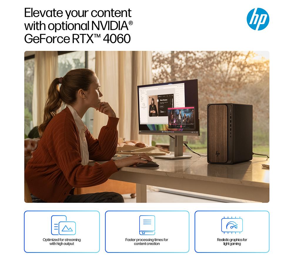 HP OmniDesk M03-0000na AI Desktop PC - Intel® Core™ Ultra 7, 1 TB SSD, Dark Wood