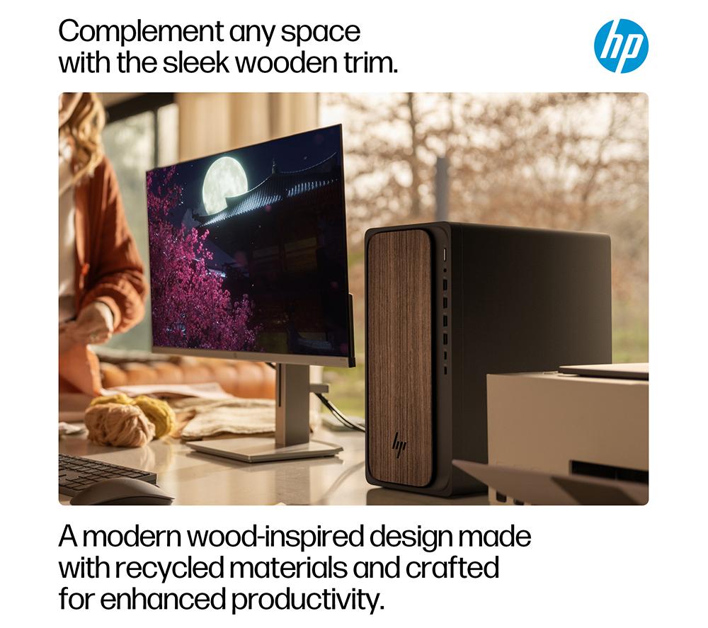 HP OmniDesk M03-0000na AI Desktop PC - Intel® Core™ Ultra 7, 1 TB SSD, Dark Wood