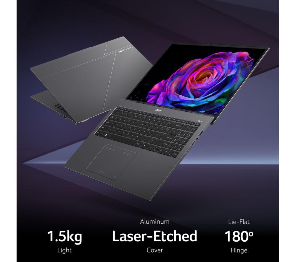 Portátil ACER Swift Go de 16" - Intel® Core™ Ultra 7, SSD de 1 TB, Gris