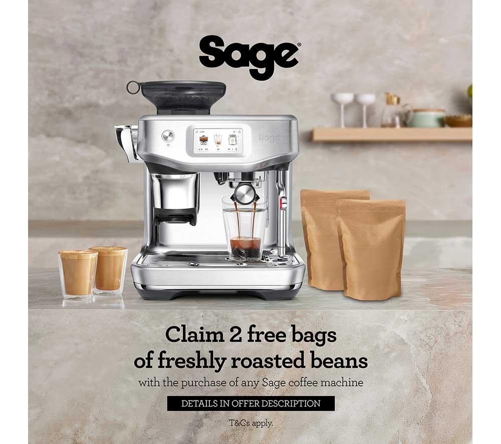 SAGE the Barista Touch Impress SES882 Bean to Cup Coffee Machine - Black & Stainless Steel