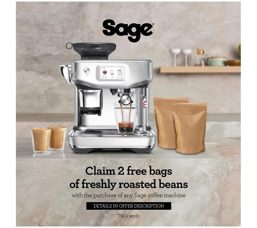 SAGE the Barista Touch Impress SES882 Bean to Cup Coffee Machine - Black & Stainless Steel