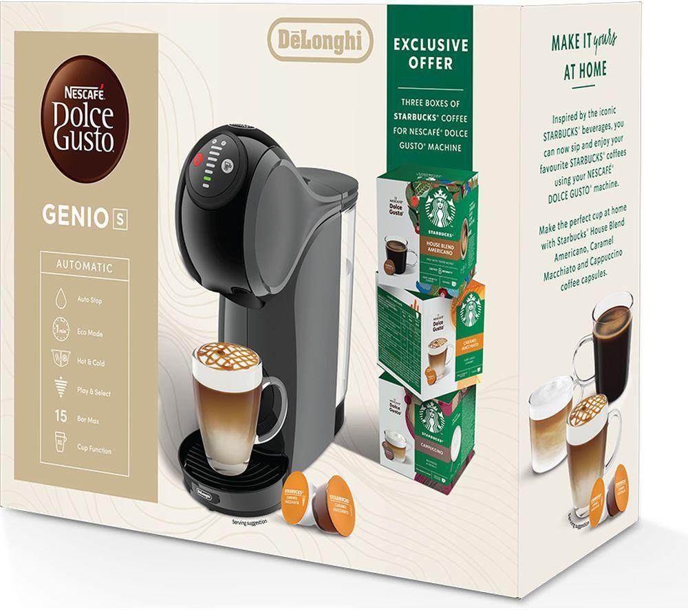 DOLCE GUSTO by De’Longhi Genio S EDG226.AF Automatische Kaffeemaschine & Starbucks Flavoured Coffee Bundle – Anthrazit
