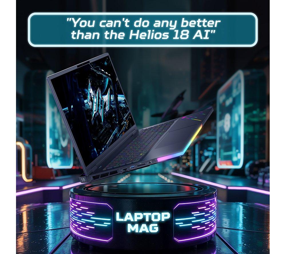 ACER Predator Helios 18 AI 18" Gaming Laptop - Intel® Core™ Ultra 9, RTX 5080, 2 TB SSD