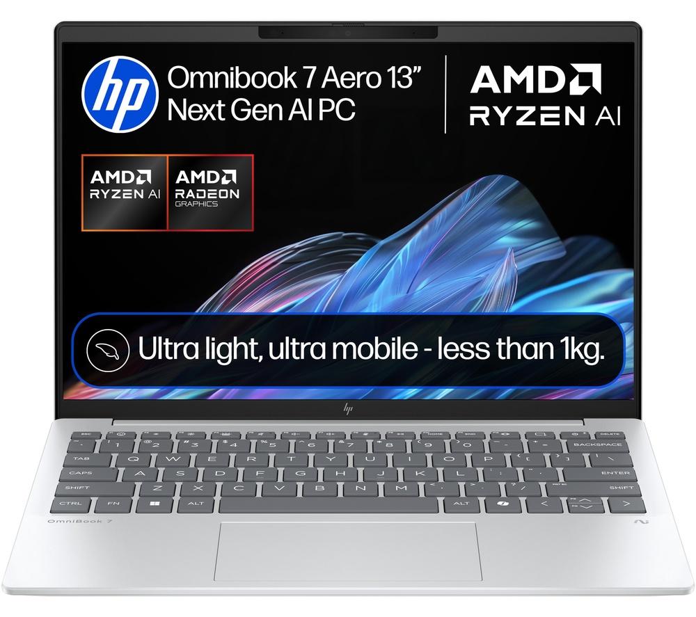 HP OmniBook 7 Aero NGAI 13.3" Laptop - AMD Ryzen AI 5, 512 GB SSD, Glacier Silver