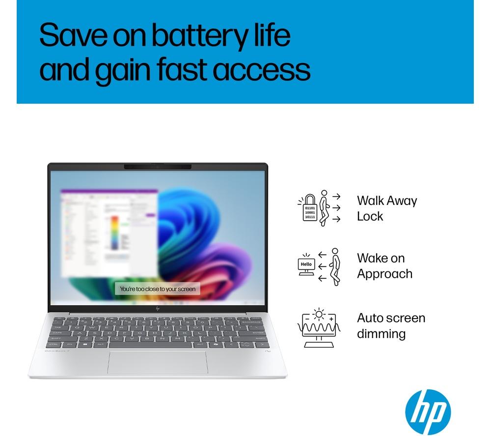 HP OmniBook 7 Aero NGAI 13.3" Laptop - AMD Ryzen AI 5, 512 GB SSD, Glacier Silver