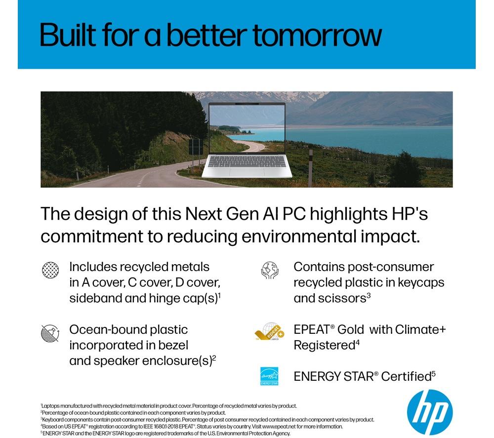 HP OmniBook 7 Aero NGAI 13.3" Laptop - AMD Ryzen AI 5, 512 GB SSD, Glacier Silver