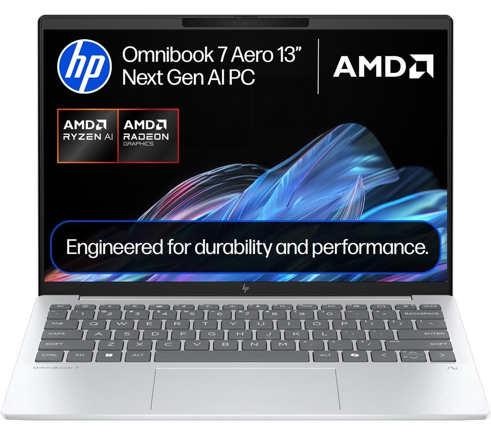 HP OmniBook 7 Aero NGAI 13.3" Laptop - AMD Ryzen AI 5, 512 GB SSD, Glacier Silver