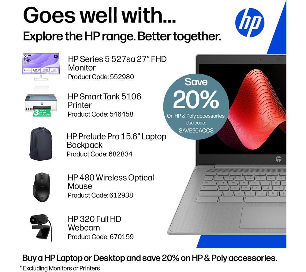 HP 14a-ne1500sa 14" Chromebook - Intel® Celeron®, 64 GB eMMC, Grey