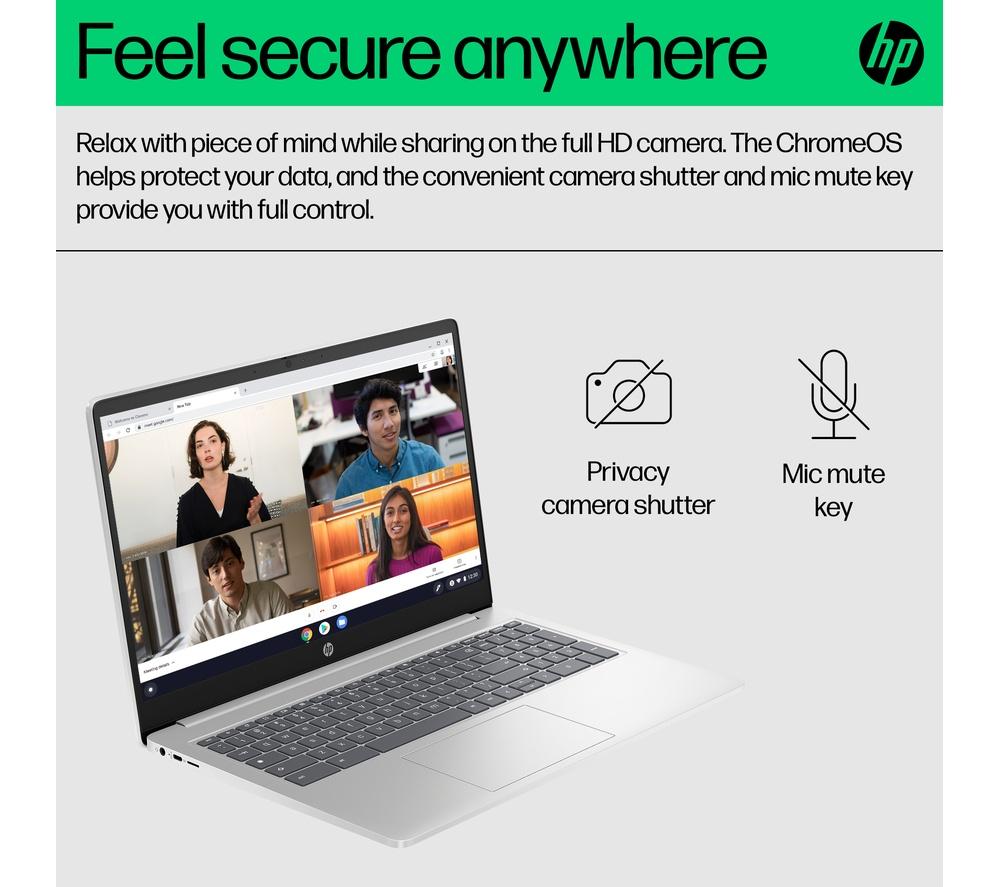 HP 15a-nb0503sa 15.6" Chromebook - Intel® N100, 128 GB UFS, Silver