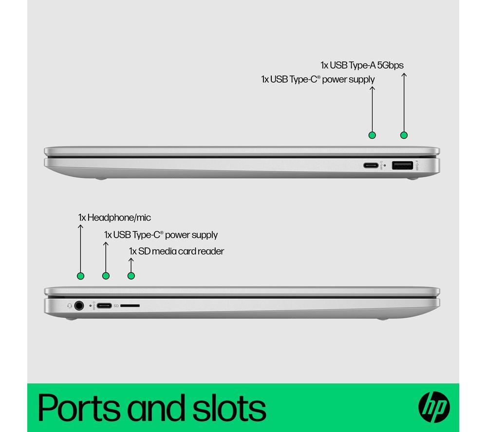 HP 15a-nb0503sa 15.6" Chromebook - Intel® N100, 128 GB UFS, Silver
